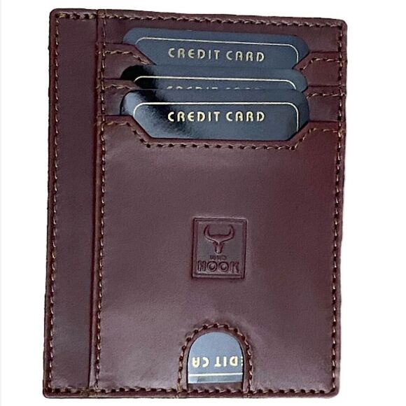 Wild Hook Wallet New Minimalist Slim Card Holder Genuine Leather Classic Basic - Picture 3 of 6